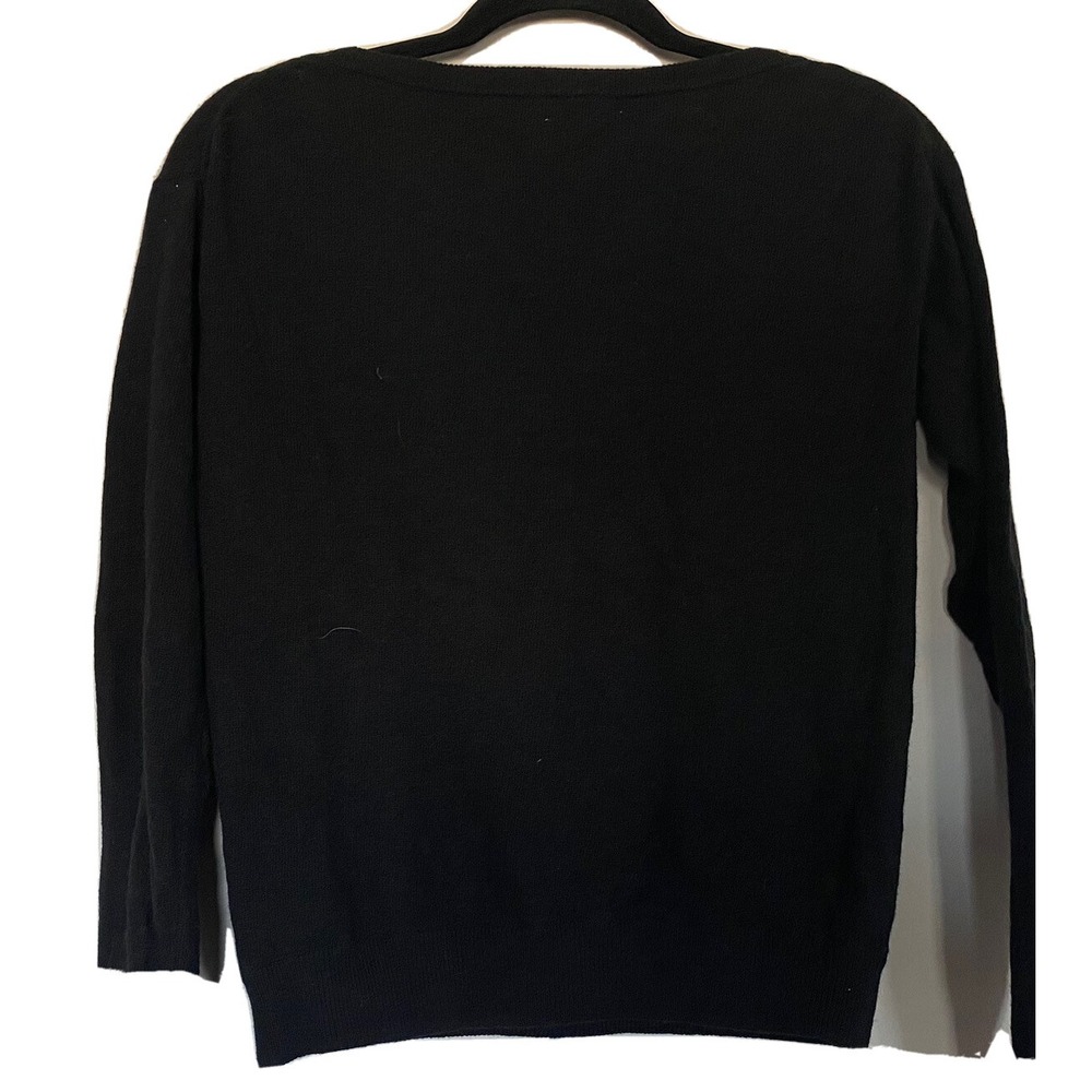 Juicy Couture Sweater Women's XS Black Cashmere Round Neck Long Sleeve Sweater - Picture 5 of 9